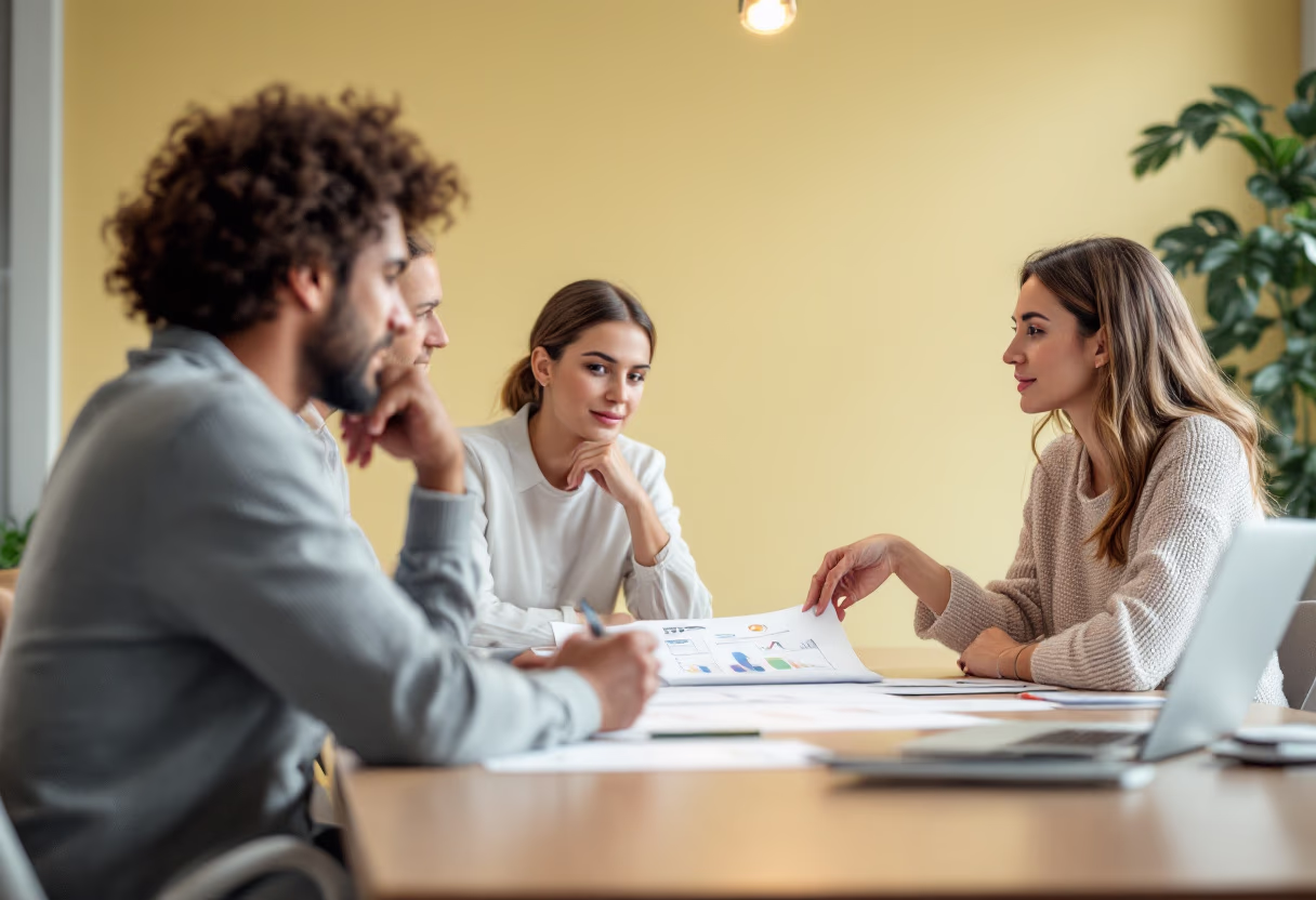 image of team collaborating on a project (for a hospitality company) using Opsyte