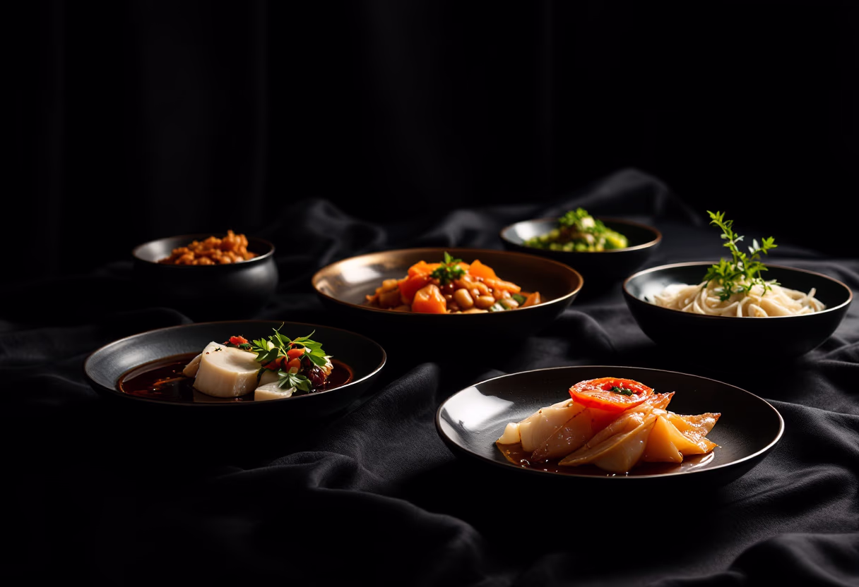 image of a main course assortment (for a chinese restaurant)